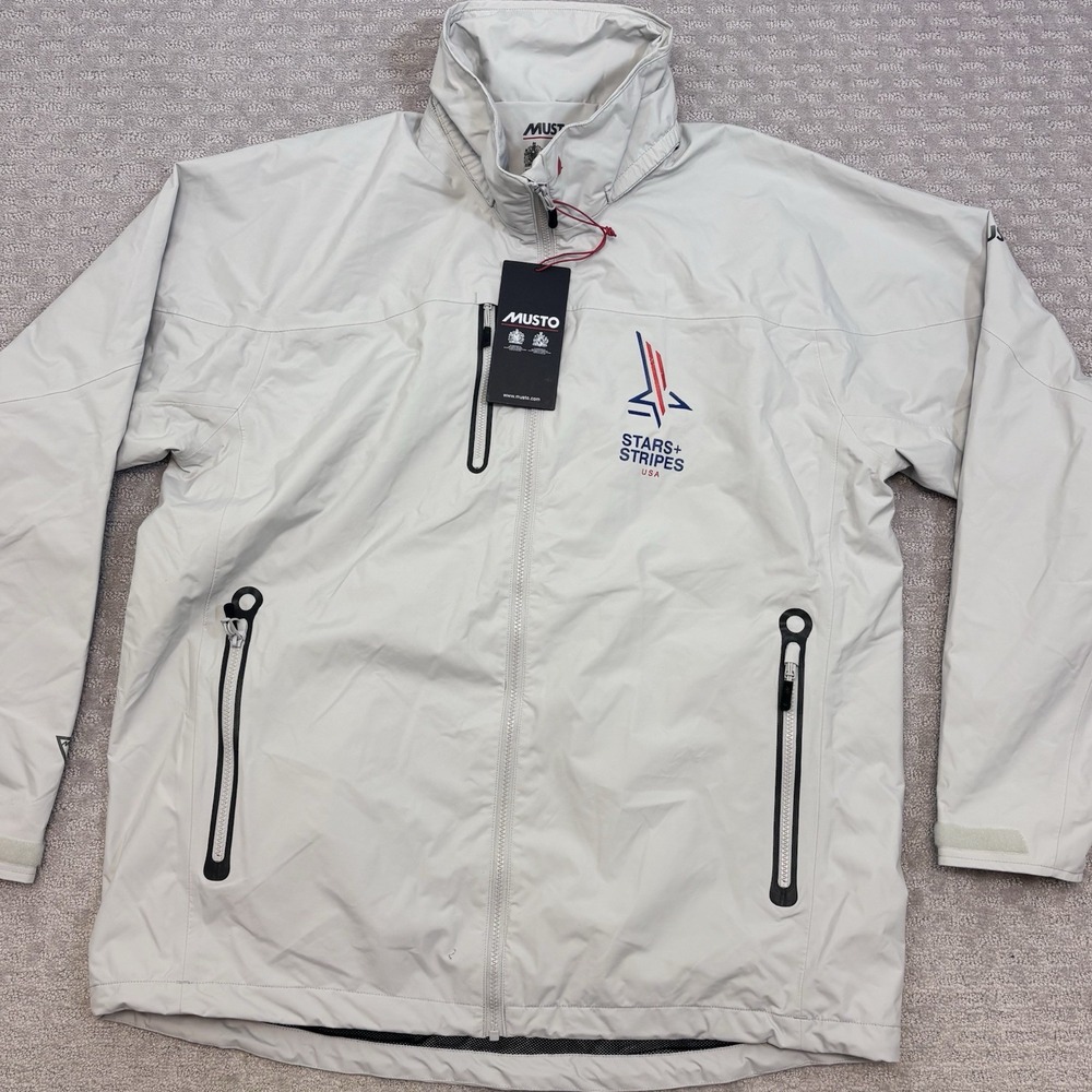 Musto Sardinia BR1 Jacket Platinum Waterproof Men's Sz 2XL Stars And Stripes USA